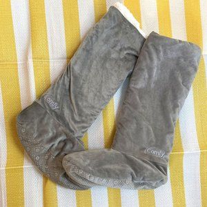 THE COMFY | Non-Skid Sherpa Slipper Socks, 2 Sizes, Shark Tank, Grey